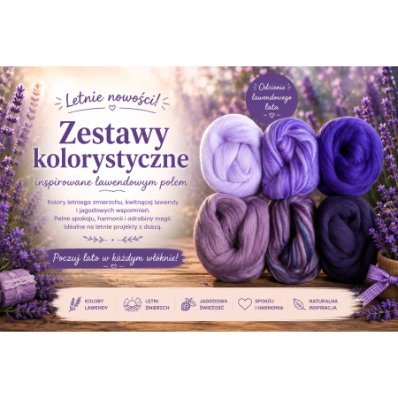 Wełna czesankowa STANDARD ZESTAW CZAR FIOLETU (6x25 g)